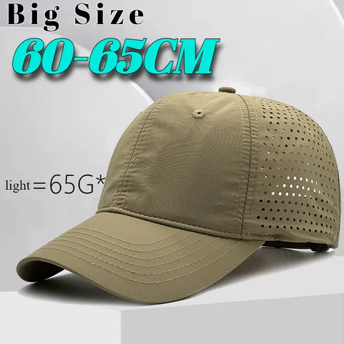 Men's Big Size 65cm Baseball Cap Quick Dry Breathable Mesh Trucker Hat Summer Outdoor Sport Sun Hat