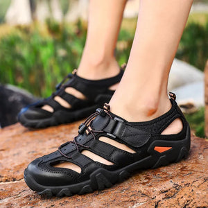 Men Genuine Leather sandal summer Casual Shoes fashion Comfortable big size7-48