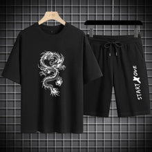 Men's sets 2025 men Sport Two Piece Set Thin Casual Wear Comfortable Lightweight Leisure White Eagle Print Sports T-shirts set