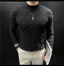 High Quality Half High Collar Knitted Sweater for Men Casual Business Pullover Sweater Slim Fit Warm Knitwear Tops Autumn Winter