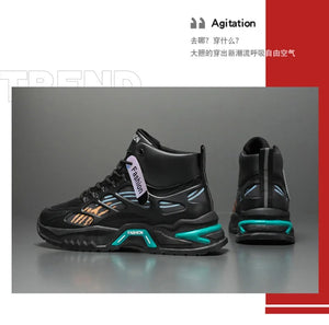 Men's High Top Sneakers  Breathable Air-cushion Running Shoes