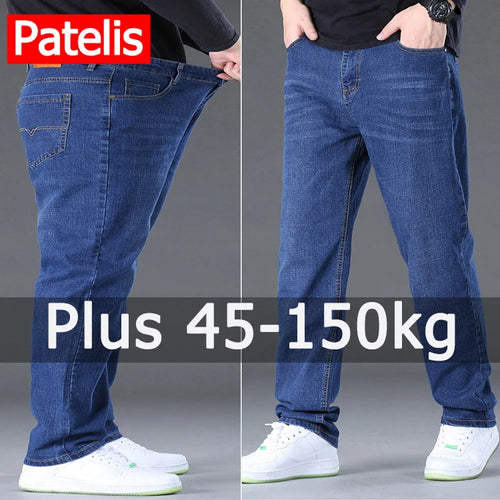 Big Size Men's Jeans High Stretch Denim Fabric Large Size Pants for 45-150kg Jeans Hombre Wide Leg Jeans Pantalon Homme