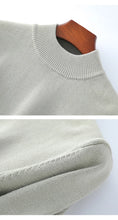 Men's Thick Sweater 100% Cotton Half high collar  Knitted Hoodie Fashion Jacquard Bottom Sweater Autumn/Winter Warm Men's Wear