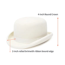 Men top hat Wool Bowler Hat Derby Hat Autumn Winter Vintage British Style Jazz Cap Presidential Hat 11 cm high magician hat