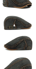 2025 Spring New Washed Denim Hat Men's Beret British Retro Cap Women's Casual Forward Hat