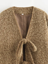 Women Wool & Blends Coats Winter New Street Fashion Four Color Lace-Up V-Neck Woolen Coat Jackets for Women Tops