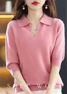 2024 Women's Warm Knitted Sweaters  V-Neck Loose Pullovers Top