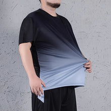 Men's Gradient T-shirt Big Size 6XL/7XL 110-175KG Fashion Loose Short Sleeve Round Collar Tees Summer Oversized Tops