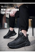 Black Leather Shoes for Men Height Increasing Winter Fashion Sneakers Plus Fur