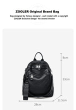 ZOOLER First Layer Genuine Leather Backpack Designed  Plaid Large Capacity Backpack School Bags College Girl Hot#SC1703