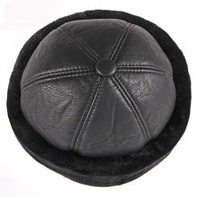 Thick Outdoor Warm Winter Hat Men Black Fur Leather Russian Male Windproof Snow Ski Cap Fleece Lined