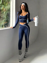 Women's Fall/Winter New Arrival Round Neck Long Sleeve Yoga Top Outdoor Sports Fitness Yoga Pants