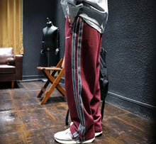 Straight Autumn and Winter Cotton Hip-hop Striped Trousers Male Sports Pants Wide Leg Men's Sweatpants Jogger Big Tall Man Long