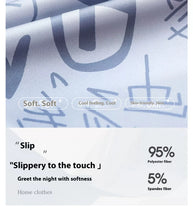 Large Size Men Pajamas Set Ice Silk Cartoon Bear Short-Sleeved Student Two-Piece Cardigan Lapel Smiley Letters 3xl Code Pajamas