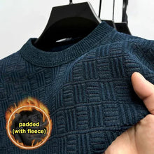 Men's Thickened Sweater Knitted Sweaters Three-dimensional Jacquard High-grade Crew Neck Warm Casual Top Pullover Jumper