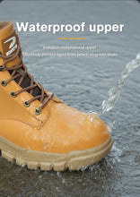 High-top PU anti-smash anti-puncture breathable safety shoes