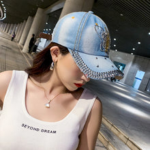 Denim Hat Baseball Cap Women Rhinestone Sports Cap Trendy Leisure Sunshade Outdoor New Korean Casual Cowboy Retro