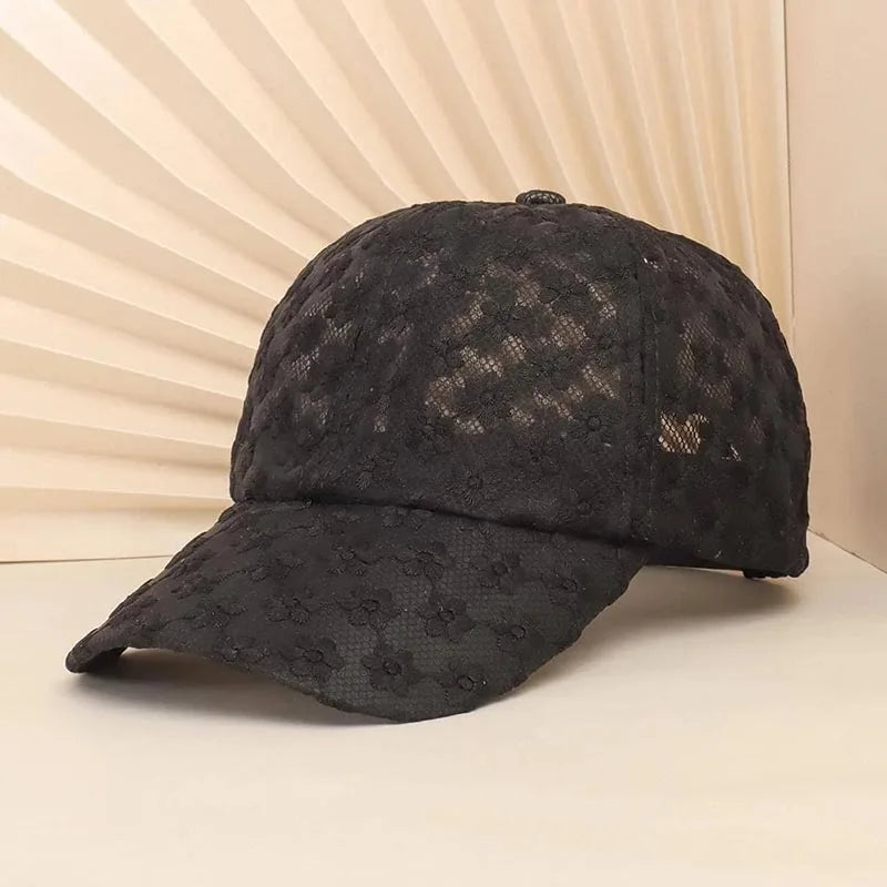 Summer Lace Flowers Baseball Caps for Women Butterfly Rhinestone Breathable Mesh Snapback Hat Hip Hop Hat Fashion Sun Hat Gorras