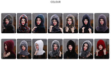 Winter Hats for Woman Fall Cap Warm Natural Fur Hat with Neck Scarves Bonnets Women Knitted Real Rex Rabbit Fur Hat Hooded Scarf