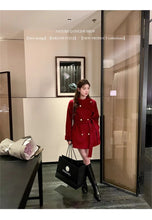 2025 Fall and Winter New Women Tops Coat Wool Blends Turn Down Collar Long Sleeve Double Breasted A Line Female Coats Clothing