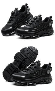 Big Size Men and Women Rotary Buckle Work Safety Shoes Men Air Soft Sole Lightweight Sneakers Protective Fashion Work Shoes