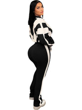 CM.YAYA Active Patchwork Women's Set Zipper Sweatshirt Jacket and Long Pants Suit 2025 Fall Two 2 Piece Sets Outfit Tracksuit