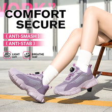 Big Size Men and Women Rotary Buckle Work Safety Shoes Men Air Soft Sole Lightweight Sneakers Protective Fashion Work Shoes