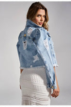 Woman Long Sleeve Ripped Short Denim Jacket Fashion Hipster Jeans Coat S-XL