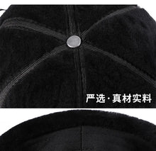 New Winter Cowhide Leather Warm Bomber Hats For Men Fur Wool Plush Thickened Coldproof Earmuffs Hats Natural Genuine Leather Cap