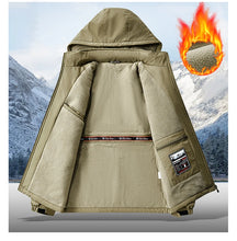 Big&Tall 8XL Men Outdoor Jacket Fleece Lined Thick Warm Winter Jacket Hiking Camping Windbreaker Plus Size Outwear Hooded Coat