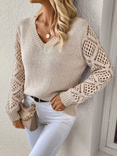 2024 Fashion Casual Sweaters Tops For Womens Solid V Neck Knit Sweater Fall Pullover Knit