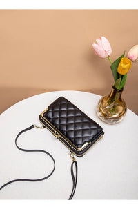 Fashion Women Luxury Leather Single Shoulder Large Capacity Crossbody Mobile Phone Purse