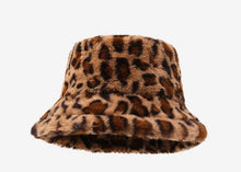 Hat Woman Winter Show Face Little Leopard Print Fisherman Hat Woman Versatile Warm Pot Hat Ins Plush Bucket Hat