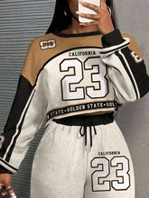 California 23 Two Piece Set Women's Streetwear Crop Top & Wide Leg Pants Fall Winter