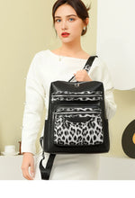 Soft Leopard Interior Compartment Fashion Backpacks Sewing Thread Large Capacity High Quality Bags for Women Pu Women's Handbags