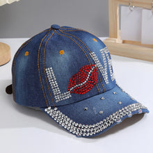 Baseball Cap for Women Sequins Rhinestone Droplets Casual Sports Cap Female Denim Cloth Adjustable Hat Sunshade Hip Hop