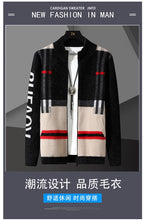 Knit Men 's Cardigan Sweater Coat Men Wool Cotton Sweatercoat Striped Fashion christmas Autumn Knitted Sweater Jacket