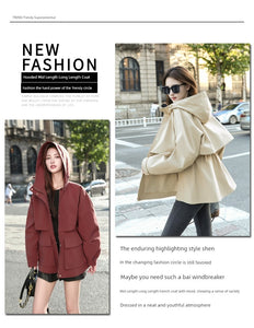 European Station Fashionable Popular Mid Length Long Length Trench Coat Parka 2024 New Arrival Casual Classy Fashionable Female High-End Coat