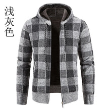 Men's New Plaid Jacket Hooded Sweater Autumn Winter Fleece Outwear Thick Warm Casual Clothing Cold Windbreaker Coat