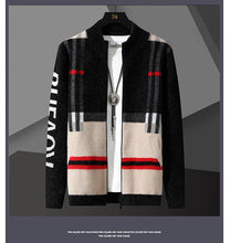 Knit Men 's Cardigan Sweater Coat Men Wool Cotton Sweatercoat Striped Fashion christmas Autumn Knitted Sweater Jacket