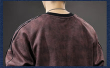 New Winter Warm Plush Sweatshirt Men's Round Neck Pullover Trendy Casual Versatile Top