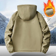 Big&Tall 8XL Men Outdoor Jacket Fleece Lined Thick Warm Winter Jacket Hiking Camping Windbreaker Plus Size Outwear Hooded Coat