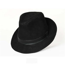 Genuine Leather Gentleman Top Hat For Men Britain Winter Nubuck Suede Wheat Ear Letters Printed Retro Dad Jazz Caps Fedora