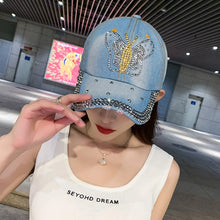 Denim Hat Baseball Cap Women Rhinestone Sports Cap Trendy Leisure Sunshade Outdoor New Korean Casual Cowboy Retro