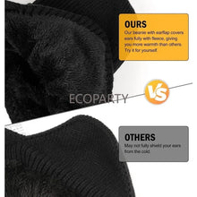 Winter Beanie with Brim and Ear Flaps, Outdoor Warm Fleece Lined Knit Hat Stocking Caps for Men Women bucket hat  winter hat