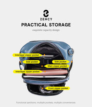 Zency Genuine Leather Women's Fashion Backpack High Quality School Travel Shoulder Bags Satchel Rucksack Multifunctional Pockets