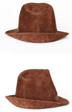 Genuine Leather Gentleman Top Hat For Men Britain Winter Nubuck Suede Wheat Ear Letters Printed Retro Dad Jazz Caps Fedora