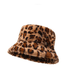 Hat Woman Winter Show Face Little Leopard Print Fisherman Hat Woman Versatile Warm Pot Hat Ins Plush Bucket Hat
