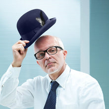 Men Top Hat Winter Autumn Elegant Feather Felts Hat Men Adjustable Jazz Soft Woolen Hat Holiday Party Carnival Dirndl Cap