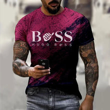 Men's round neck short sleeved T-shirt, 3D printed large casual sweater, fashionable trend, summer